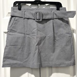 Tinas Fashion Houndstooth Belted Mini Skirt